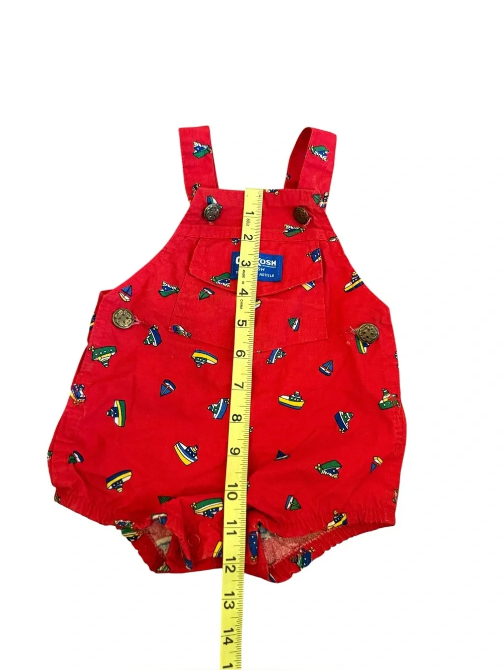 Vintage Oshkosh Vestbak Red Boat Overalls One Piece 6/9 Months